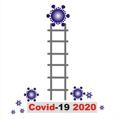 Covid-19 Coronavirus concept inscription typography design logo. disease named COVID-19, dangerous virus in india.