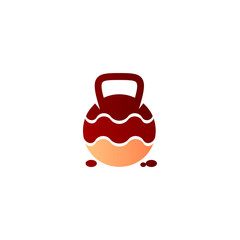 kettlebell and choco ball logo design