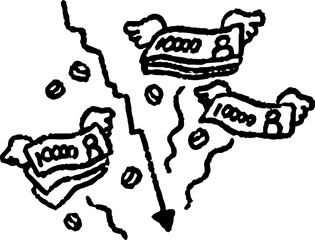 Illustration showing the stock market crash