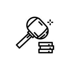 Court hammer. Icon for business, finance and marketing strategy - line series