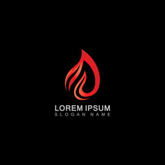 Vector Fire Flame Simple abstract icon, symbol, logo design