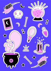 vector halloween sticker pack