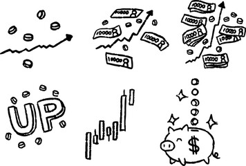 Monochrome Illustration showing a stock price surge set