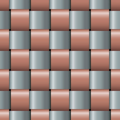 Bronze and Silver Weave Vector Seamless Pattern