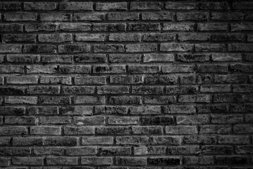 black brick wall background. dark stone texture.