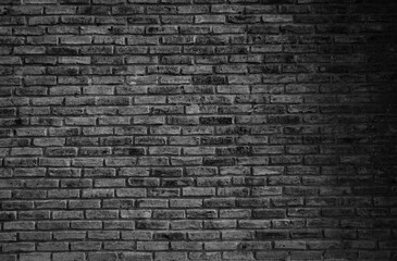 black brick wall background. dark stone texture.