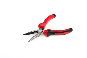 Needle nose pliers on a white background.