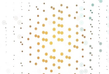 Light Orange vector cover with beautiful snowflakes.