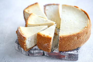 Classic cheesecake. Cream cheese cake. High quality photo.