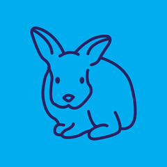 Rabbit, Bunny Outline and logo design template for website and printed
