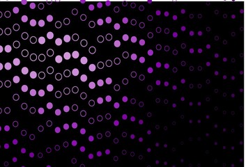 Dark Purple vector background with bubbles.