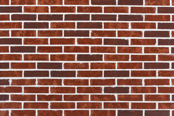Background texture of old Victorian bricks and mortar. Dark red bricks wall with white seam. new brick wall texture background.