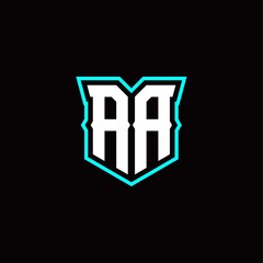 A A initial letter design with modern shield style