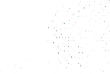 Light Multicolor, Rainbow vector template with musical symbols.