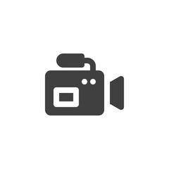 Video camera vector icon. filled flat sign for mobile concept and web design. Movie camera, camcorder glyph icon. Symbol, logo illustration. Vector graphics