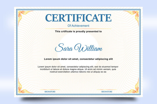 Certificate template with elegant border