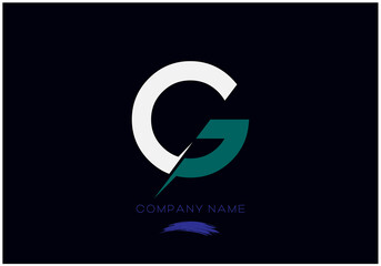 white blue color capital alphabet letter G logo design