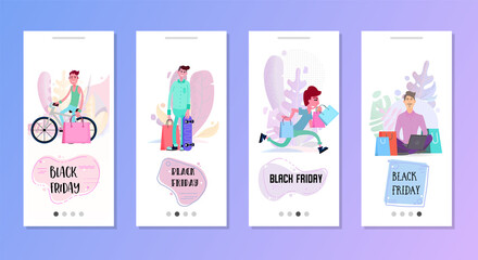 Black Friday - Onboarding screens of a characters