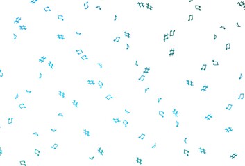 Light Blue, Green vector template with musical symbols.