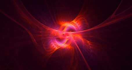 3D rendering abstract multicolor fractal light background