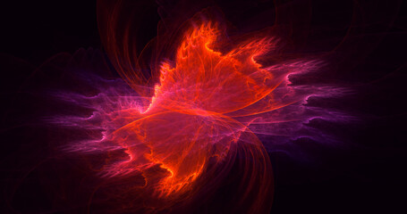 3D rendering abstract multicolor fractal light background