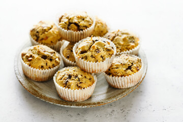 Homemade hazelnut muffins.