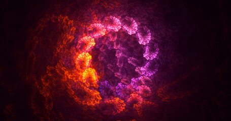 3D rendering abstract multicolor fractal light background