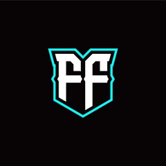 F F initial letter design with modern shield style