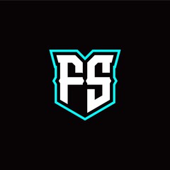 F S initial letter design with modern shield style
