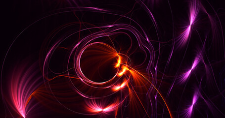 3D rendering abstract multicolor fractal light background