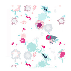 vector Of Flower with background for textile pattern 