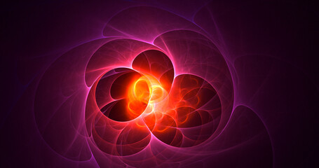 3D rendering abstract multicolor fractal light background