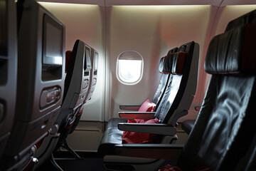 Interior economy seat design and plane decoration of 'Turkish airways airplane' one of Star alliance member- Turkey