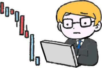 Caucasian Male Office worker who loses on investment