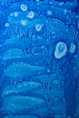 Abstract hand painted blue watercolor splash on white paper background, Creative Design Templates