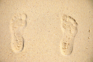 Foot prints in the sand