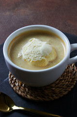 Affogato, Italian dessert coffee with ice cream