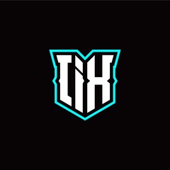 I X initial letter design with modern shield style