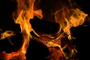 fire in the fireplace