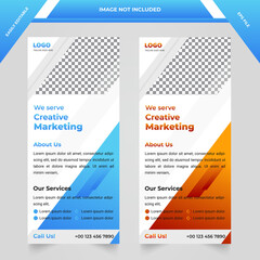 Corporate Modern Dl Flyer and Rack Card Design with Blue and Orange Color.