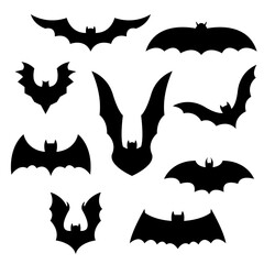 Sets of Bats silhouette vector design