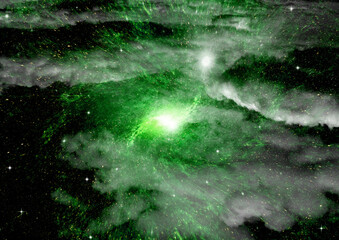 galaxy in a free space. 3D rendering