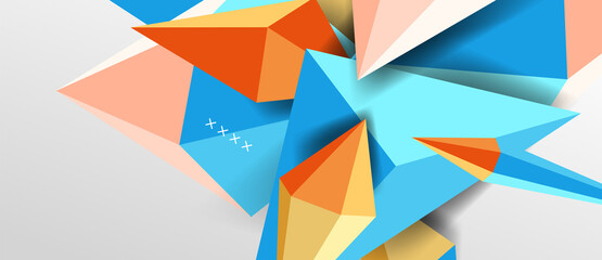 3d low poly abstract shape background vector illustration