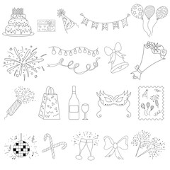 Holidays icon set vector illustration