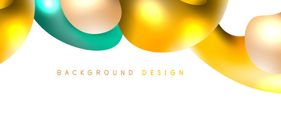 Bubbles abstract background. Liquid splashes on white vector template