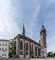 Fototapeta na wymiar view of Martin Luther's church in Wittenberg