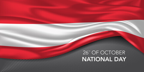 Austria happy national day greeting card, banner with template text vector illustration