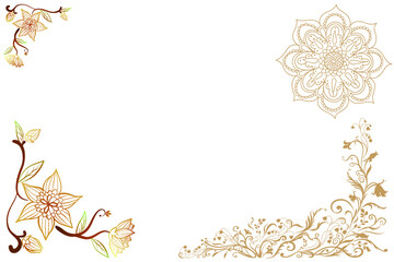 Frame of flowers. Flowers frame template. Vector illustration.