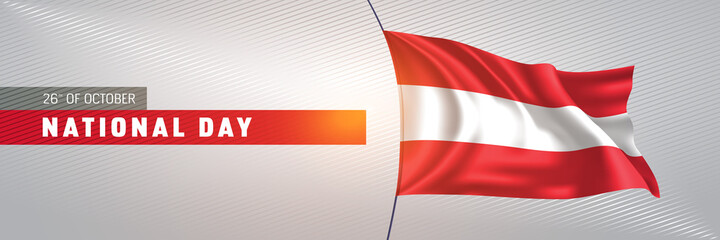 Austria happy national day greeting card, banner vector illustration
