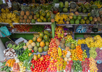 Various fruits for sale at a market in Amsterdam
